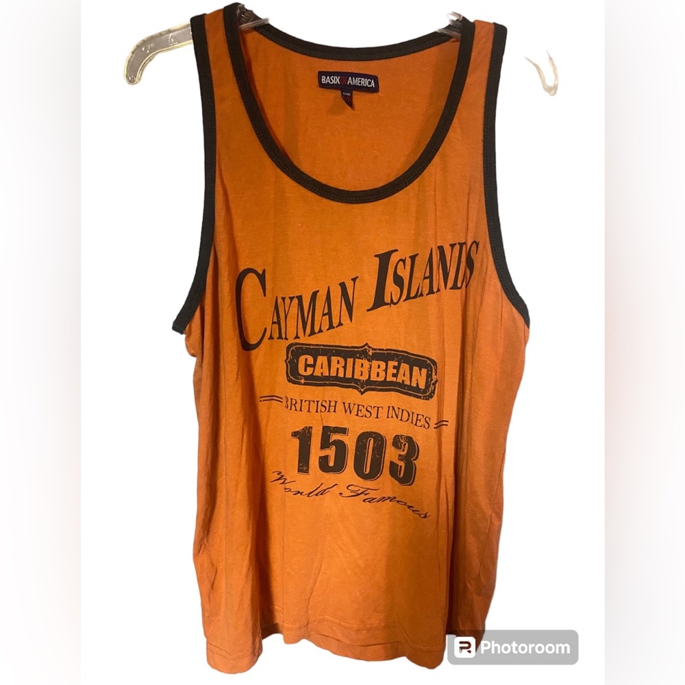 Basix of america orange casual summer Tank Top large 
Cotton polyester